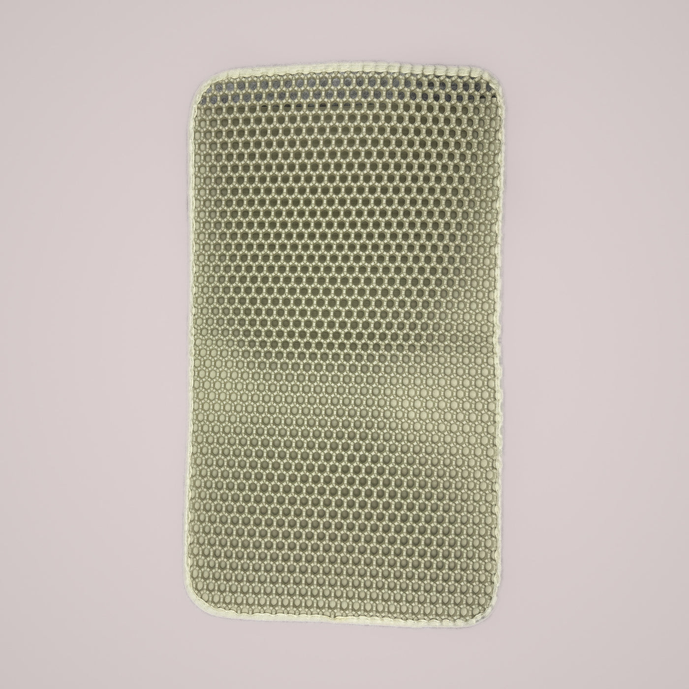 Holmere double-layer litter-trapping mat in khaki — top-down, honeycomb top layer